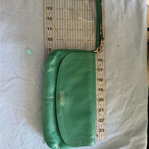 Coach Green Leather Wristlet